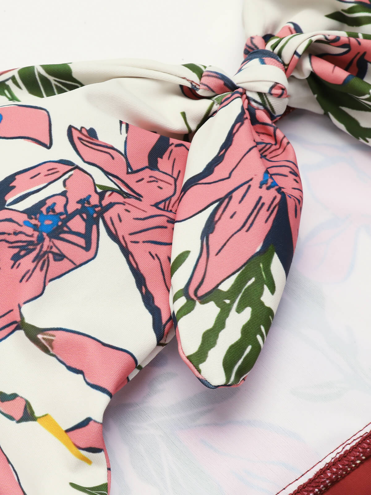Pink 1940s Floral Strap One-Piece Swimsuit - Image 5