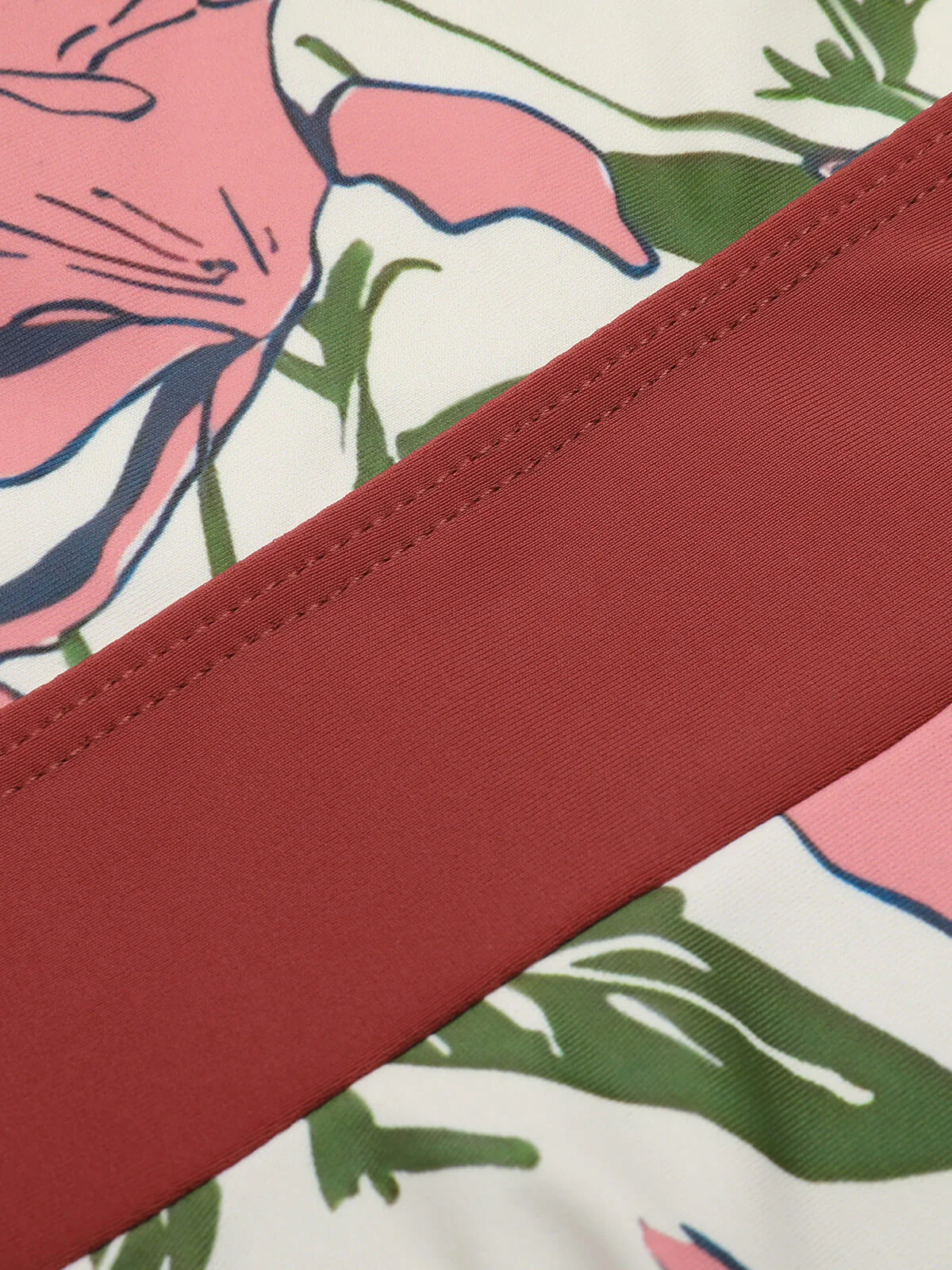 Pink 1940s Floral Strap One-Piece Swimsuit - Image 6