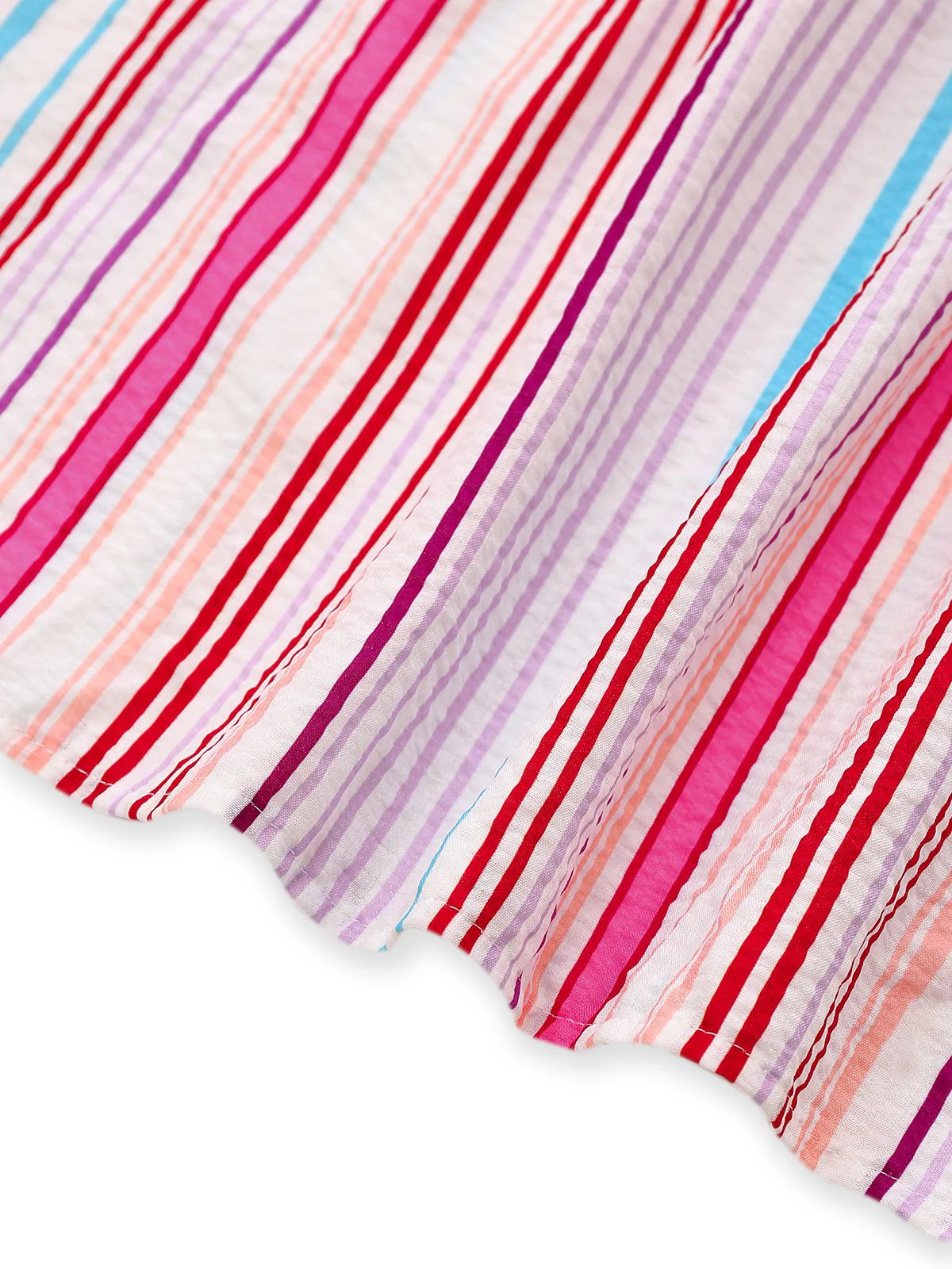 Pink 1940s Rainbow Striped Tube Dress - Image 5