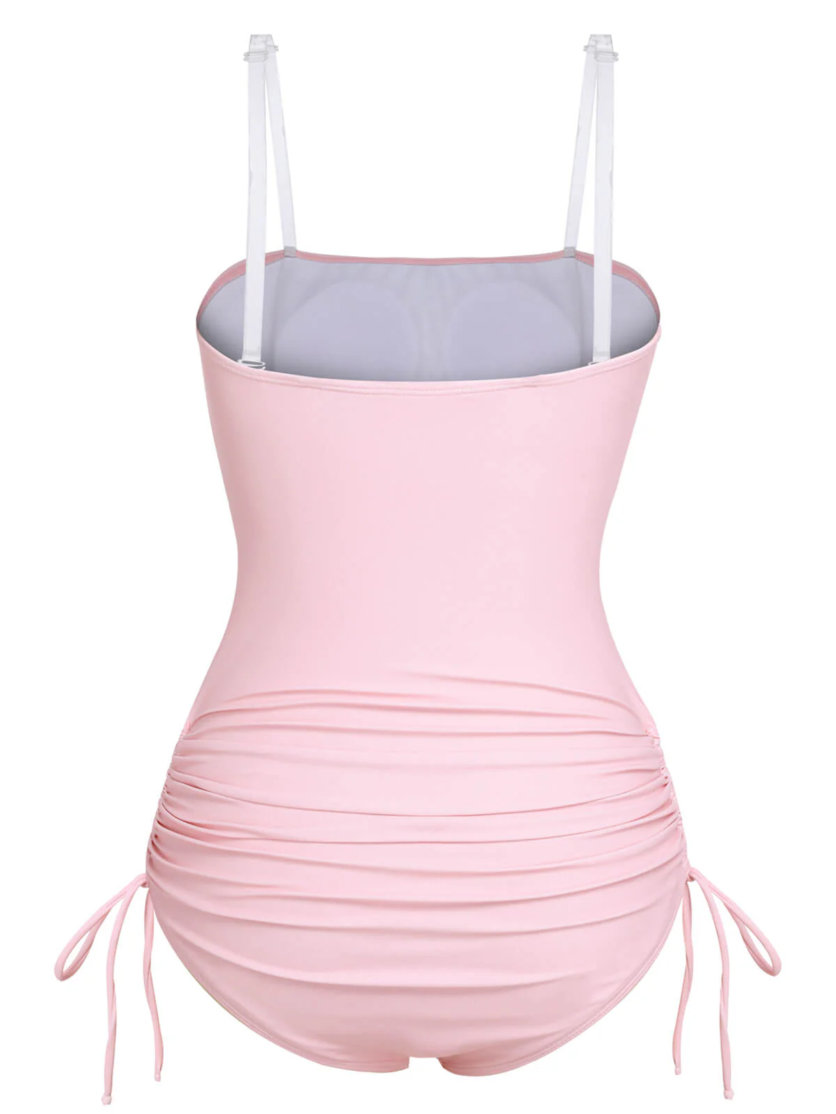 Pink 1940s Rose Strap One-piece Swimsuit - Image 4