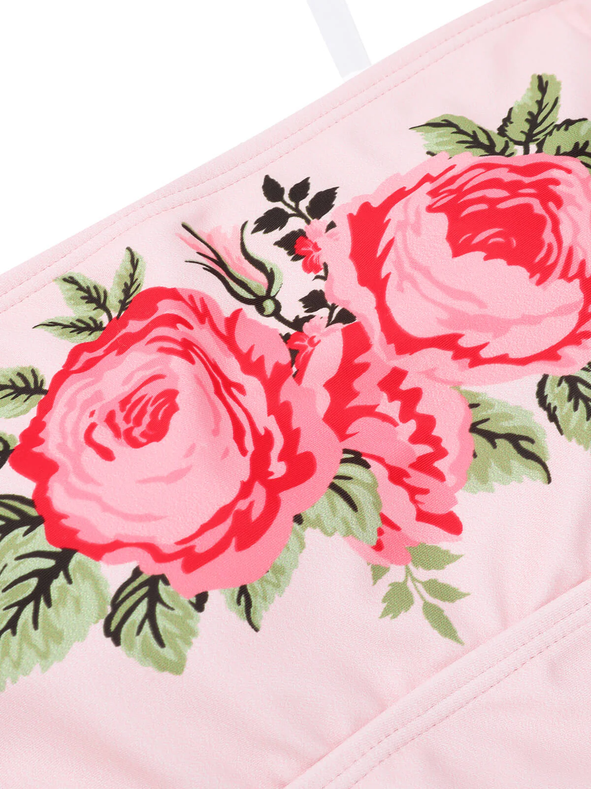 Pink 1940s Rose Strap One-piece Swimsuit - Image 7