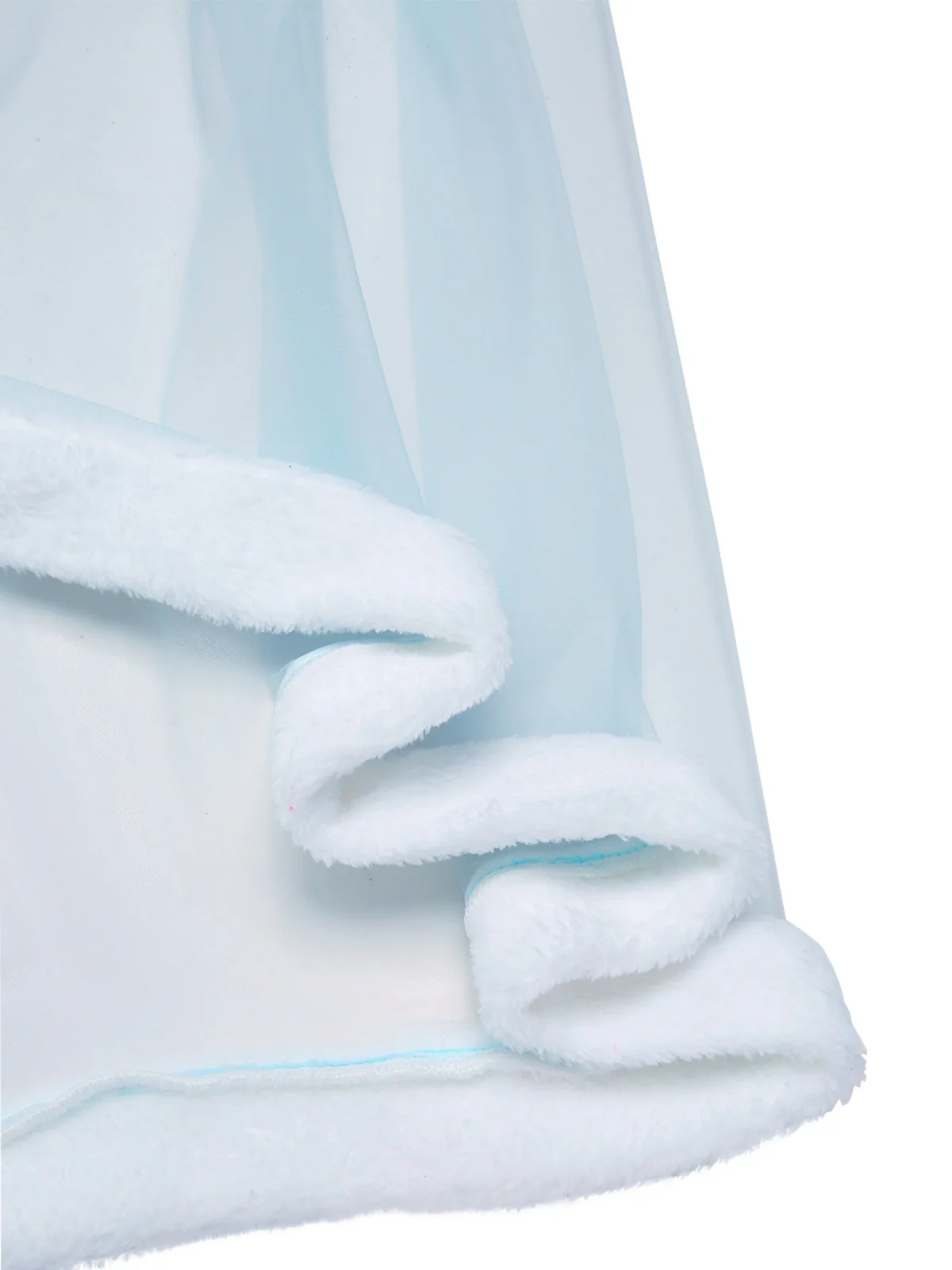 Blue 1940s Ruffle Sleeve Plush Trim Tulle Nightgown - Image 6