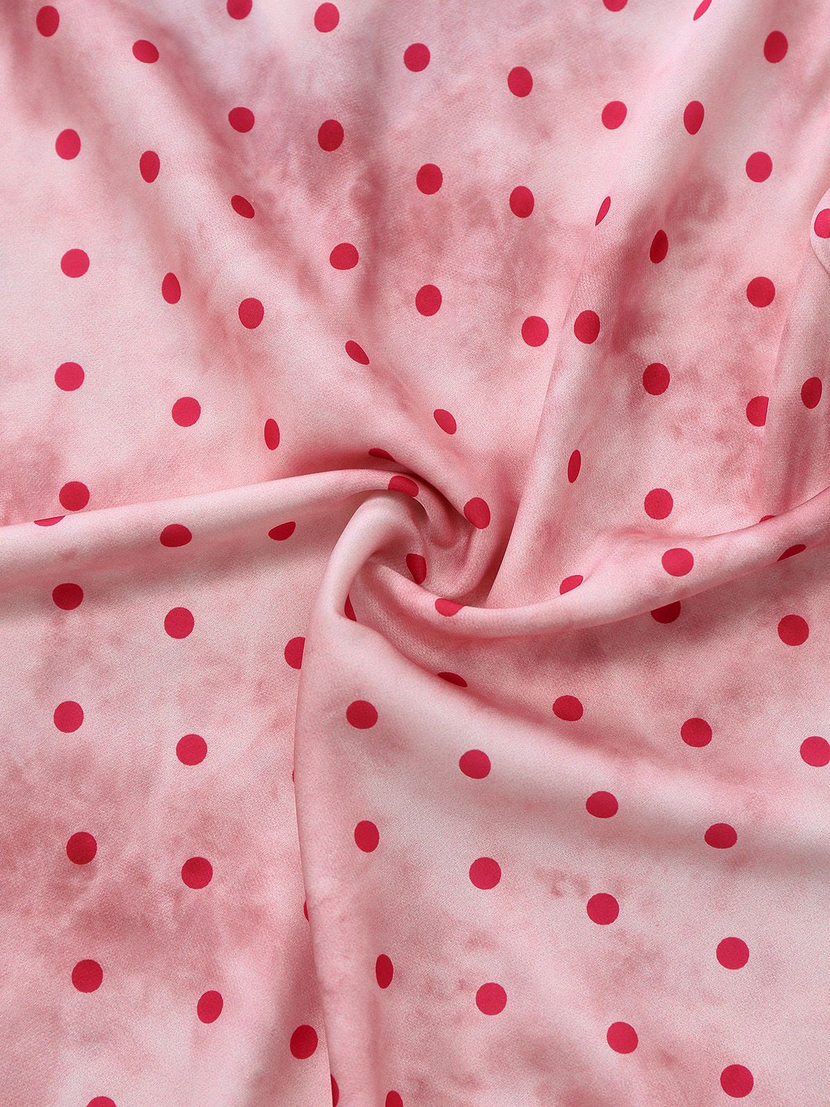 Pink 1940s Satin Polka Dot Lace Trim Backless Nightdress - Image 6