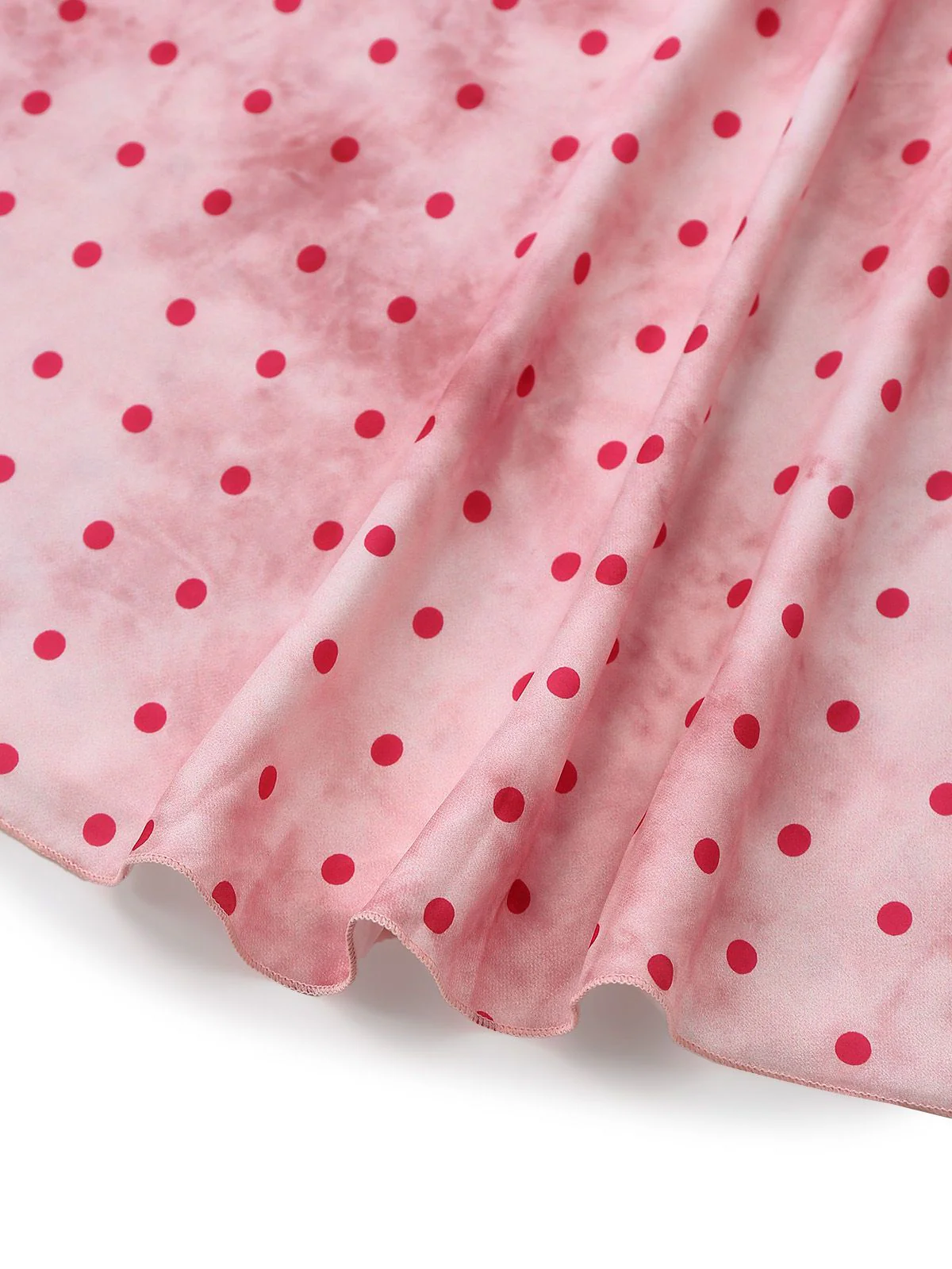 Pink 1940s Satin Polka Dot Lace Trim Backless Nightdress - Image 7
