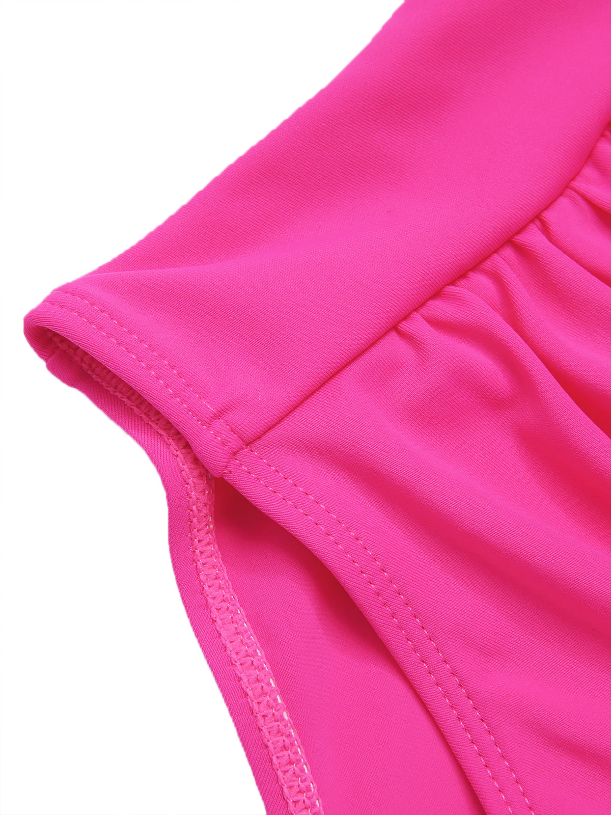 Pink 1940s Solid Wrinkle Strap Swimsuit - Image 4
