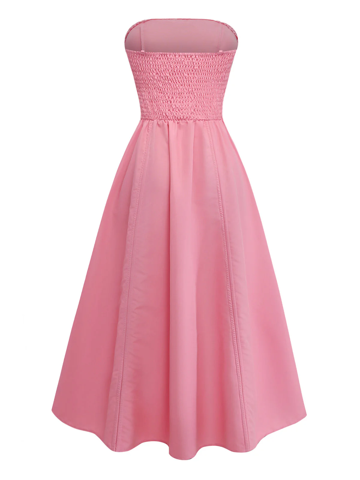 Pink 1940s Strapless Bow Midi Dress - Image 3