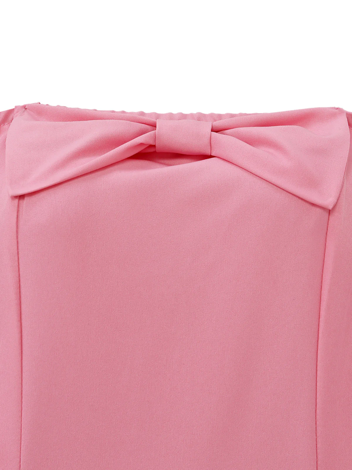 Pink 1940s Strapless Bow Midi Dress - Image 4