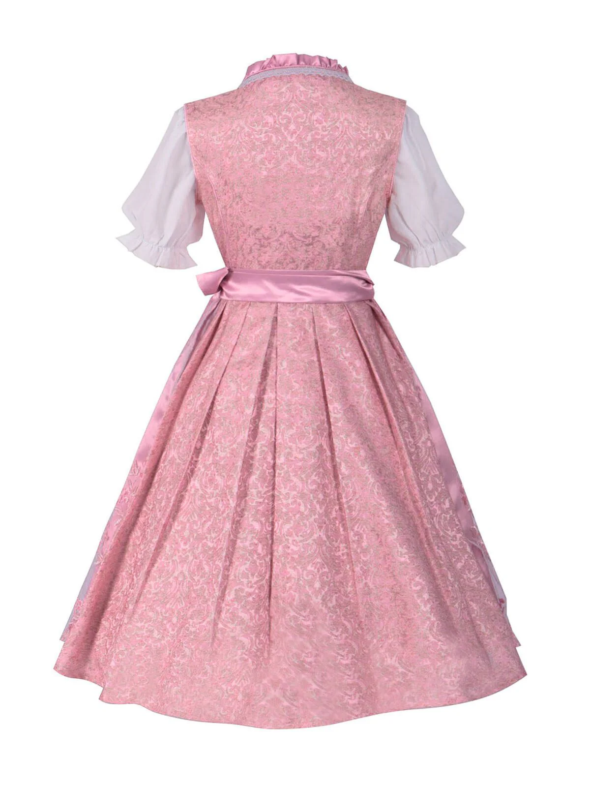 Pink 1950 Embroidered Puff Dress Set - Image 2