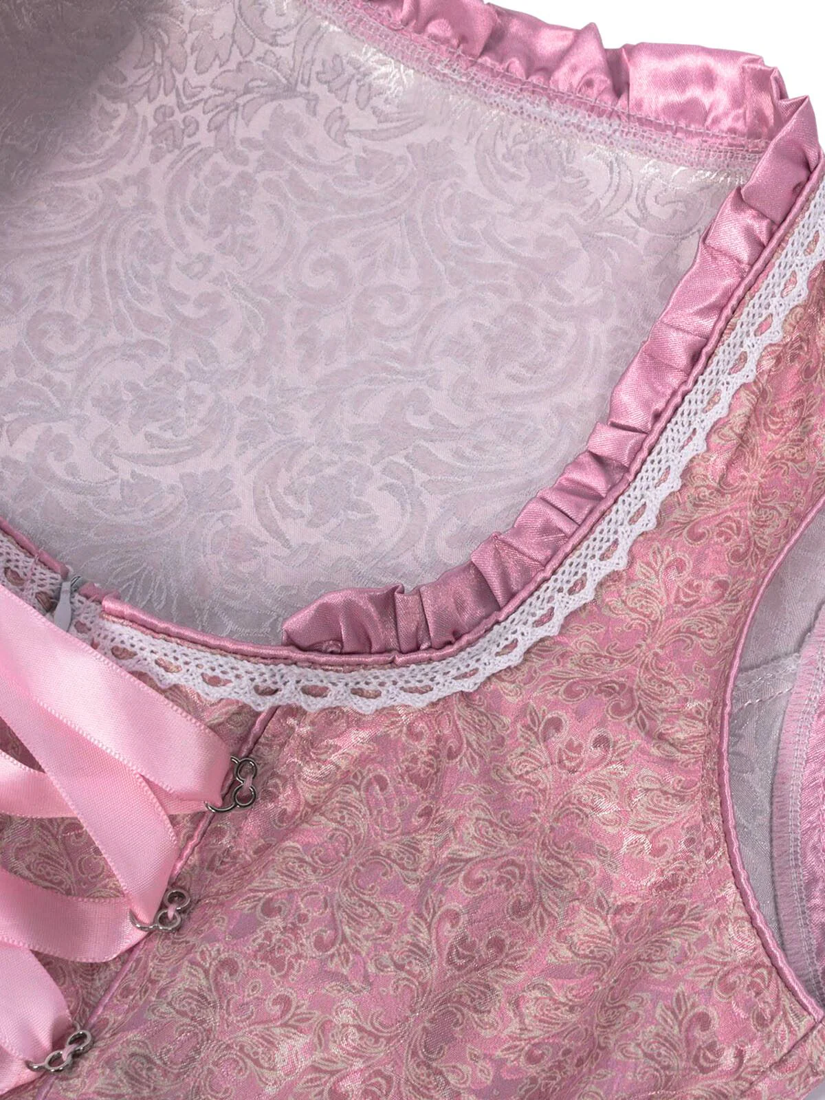 Pink 1950 Embroidered Puff Dress Set - Image 5