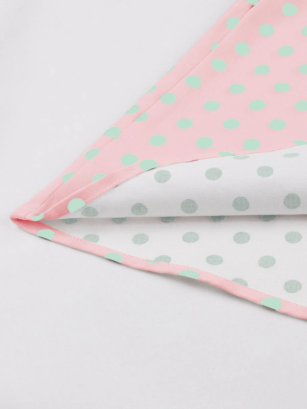 Pink 1950s Blue Polka Dot Lapel Dress - Image 5