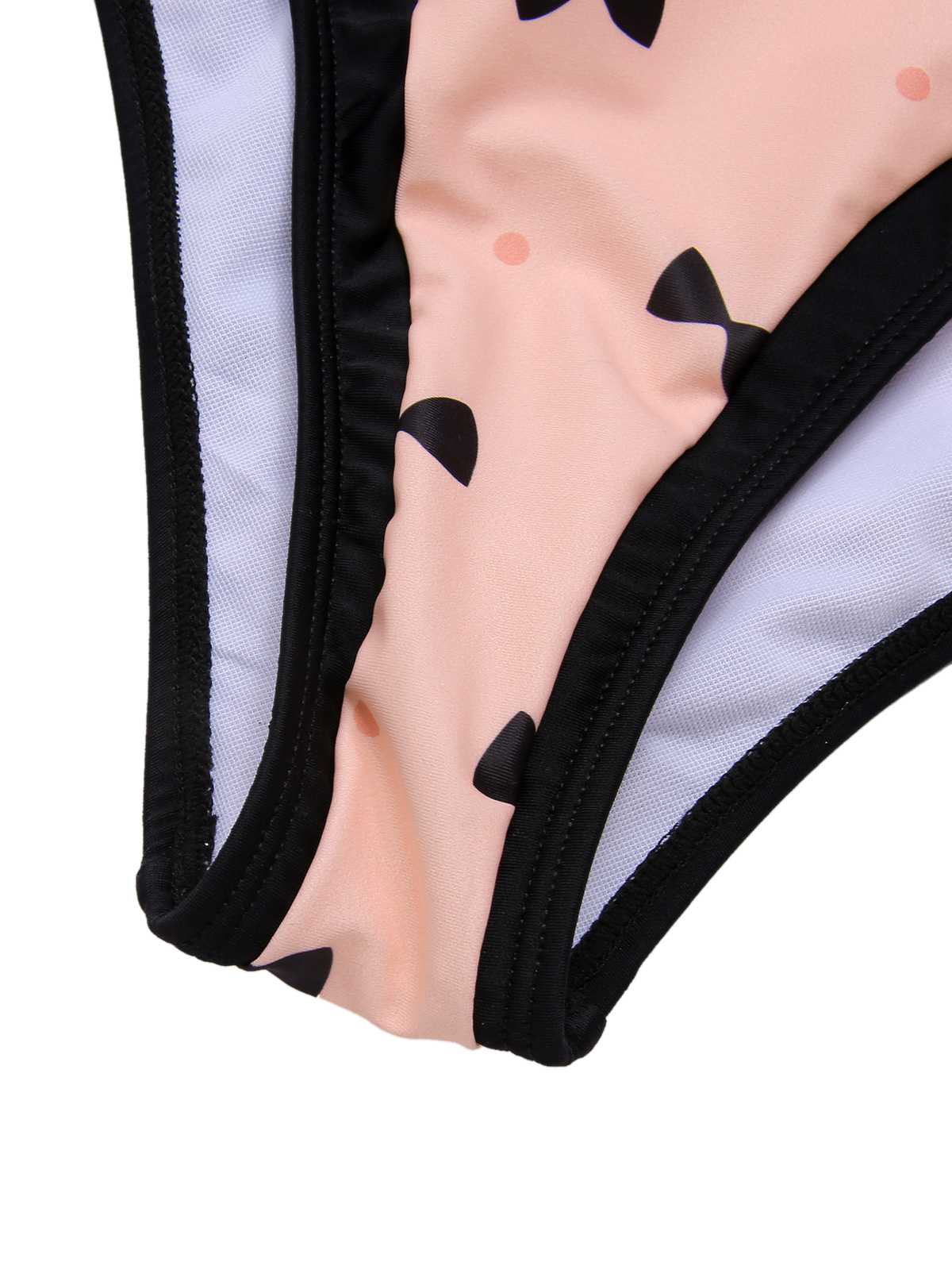 Pink 1950s Bow Polka Dots Print One-Piece Swimsuit - Image 6