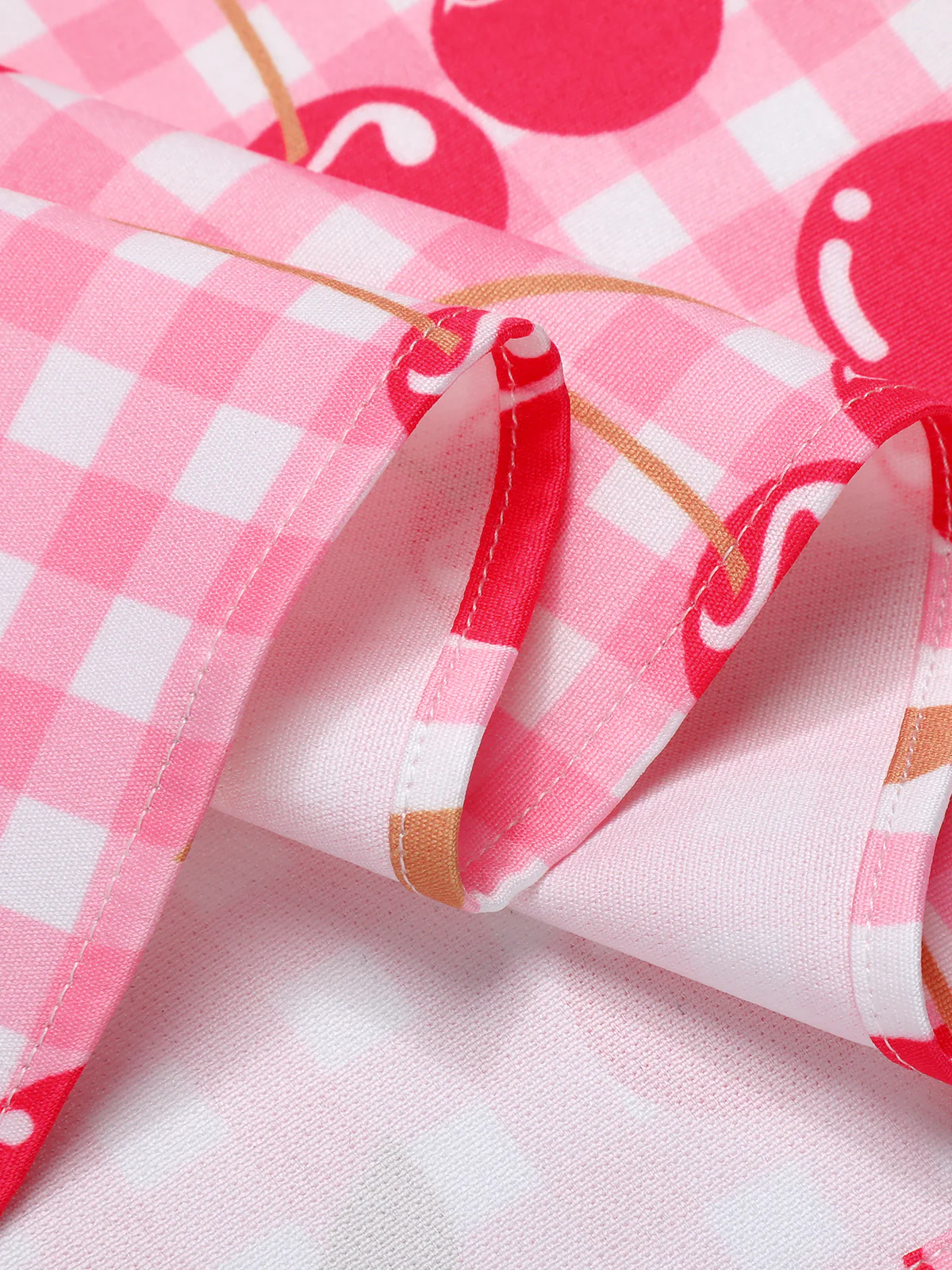 Pink 1950s Cherry Spaghetti Strap Dress - Image 7