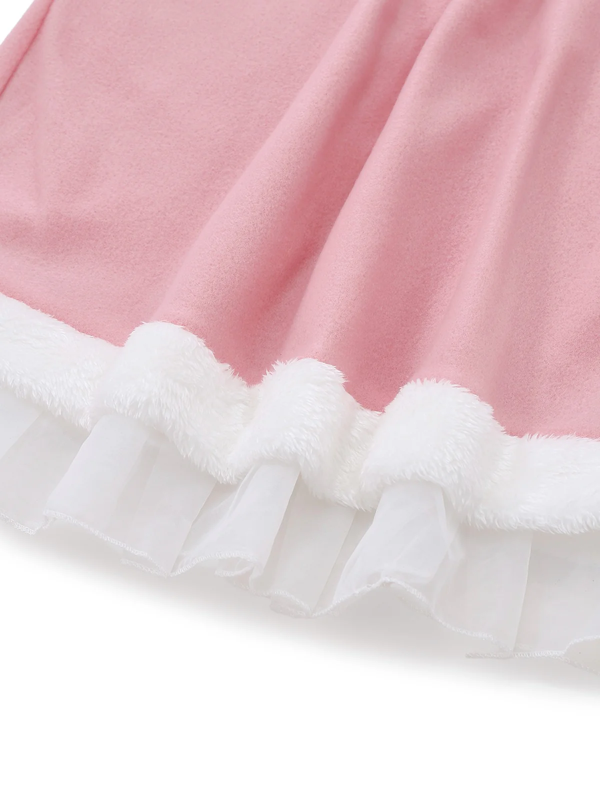 Pink 1950s Christmas Elf Plush-Edged Dress Set - Image 14