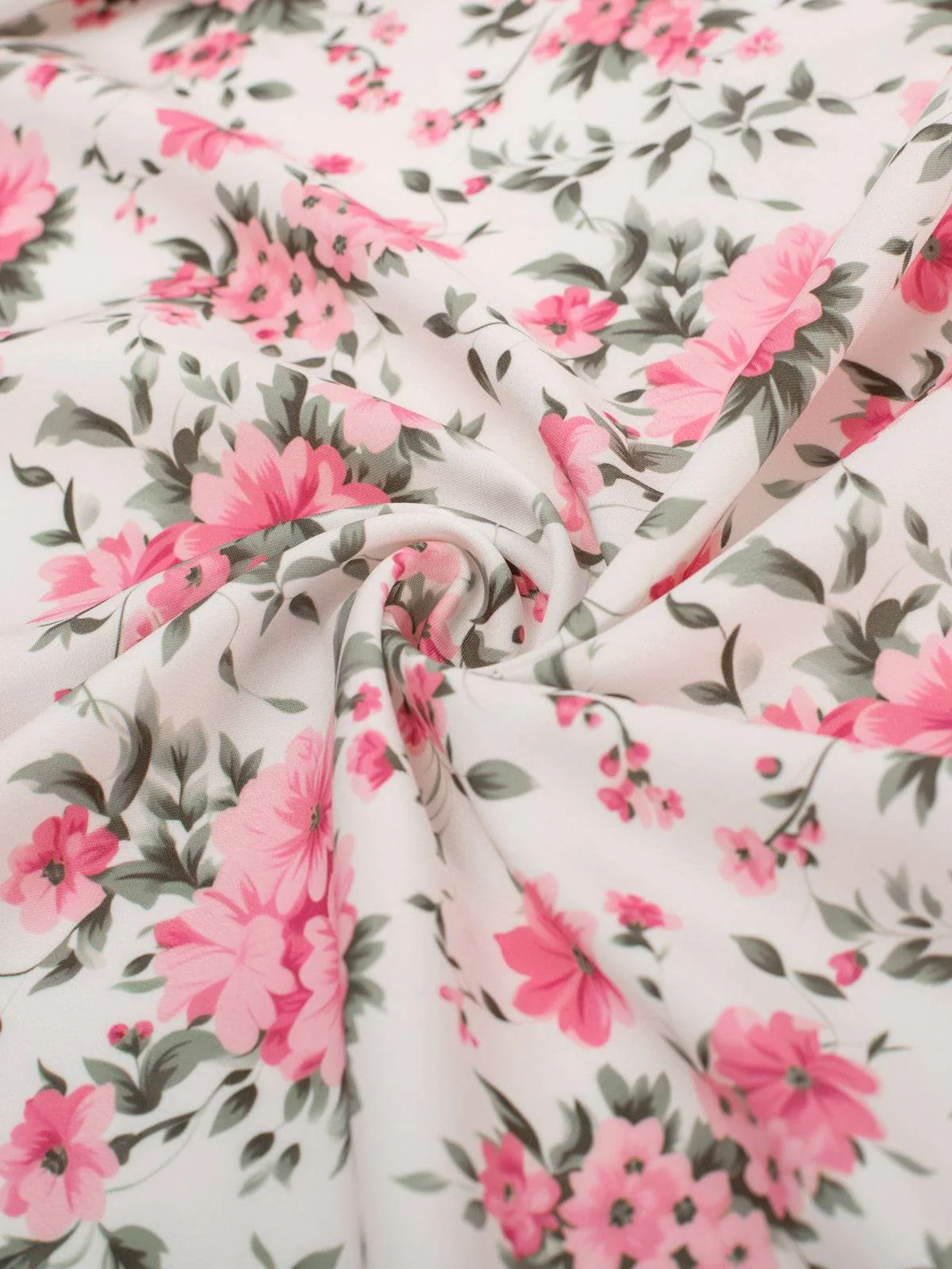 Pink 1950s Ditsy Floral Smocked Dress - Image 6