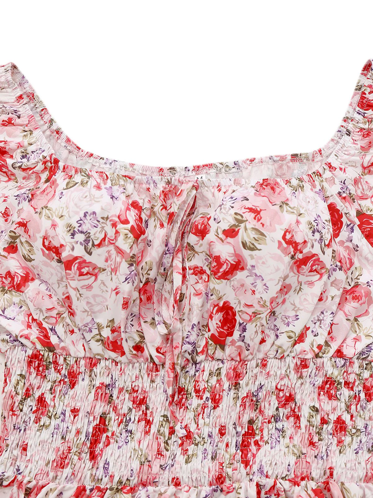 PInk 1950s Floral Puff Sleeve Pleated Dress - Image 3