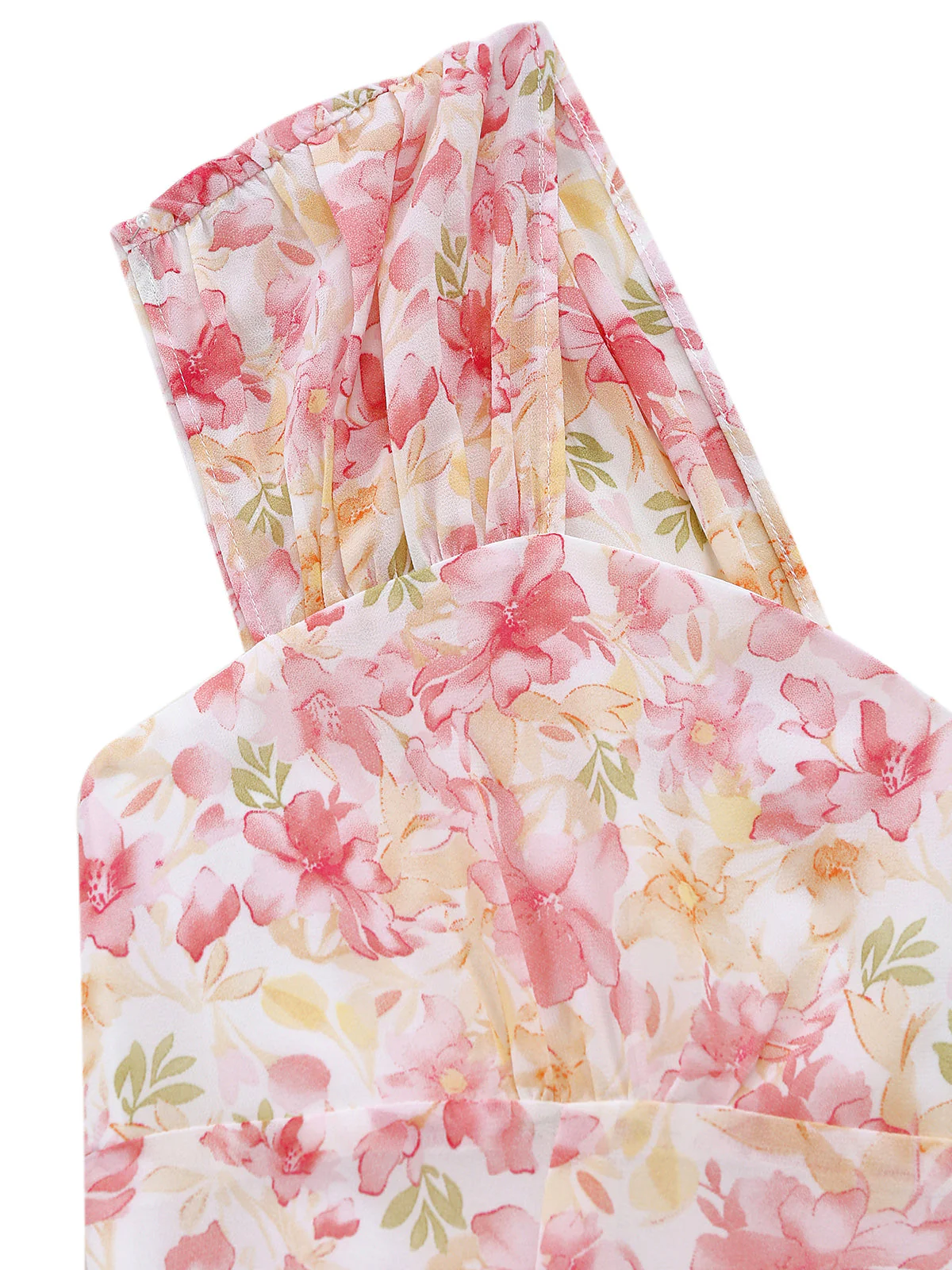 [Pre-Sale] Pink 1950s Floral Sweetheart Neck Bow Dress - Image 7