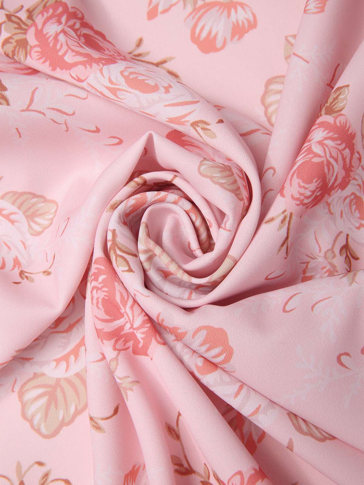 Pink 1950s Floral V-Neck Halter Dress - Image 3