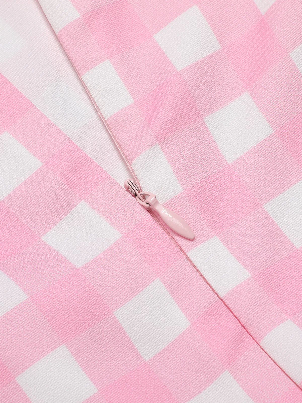 Pink 1950s Gingham Plaid Suspender Jumpsuit - Image 7