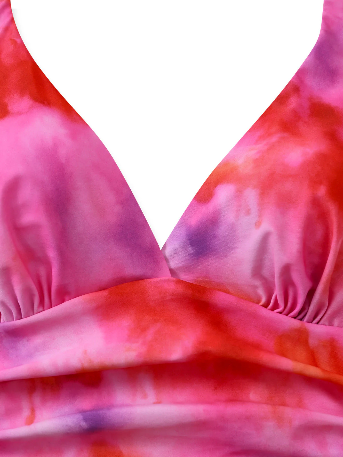 Pink 1950s Gradient Halter Tankini Set & Asymmetric Cover-Up - Image 5