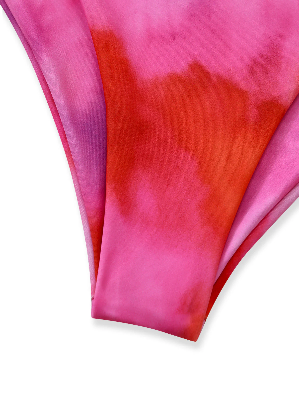 Pink 1950s Gradient Halter Tankini Set & Asymmetric Cover-Up - Image 6