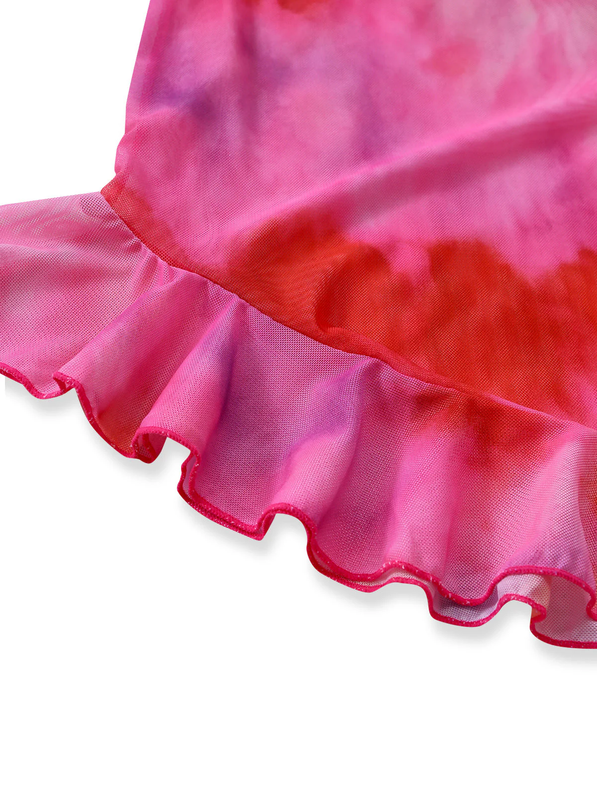 Pink 1950s Gradient Halter Tankini Set & Asymmetric Cover-Up - Image 7