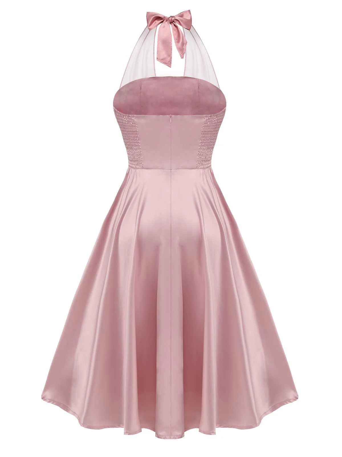 Pink 1950s Halloween Bloodstain Halter Dress - Image 4