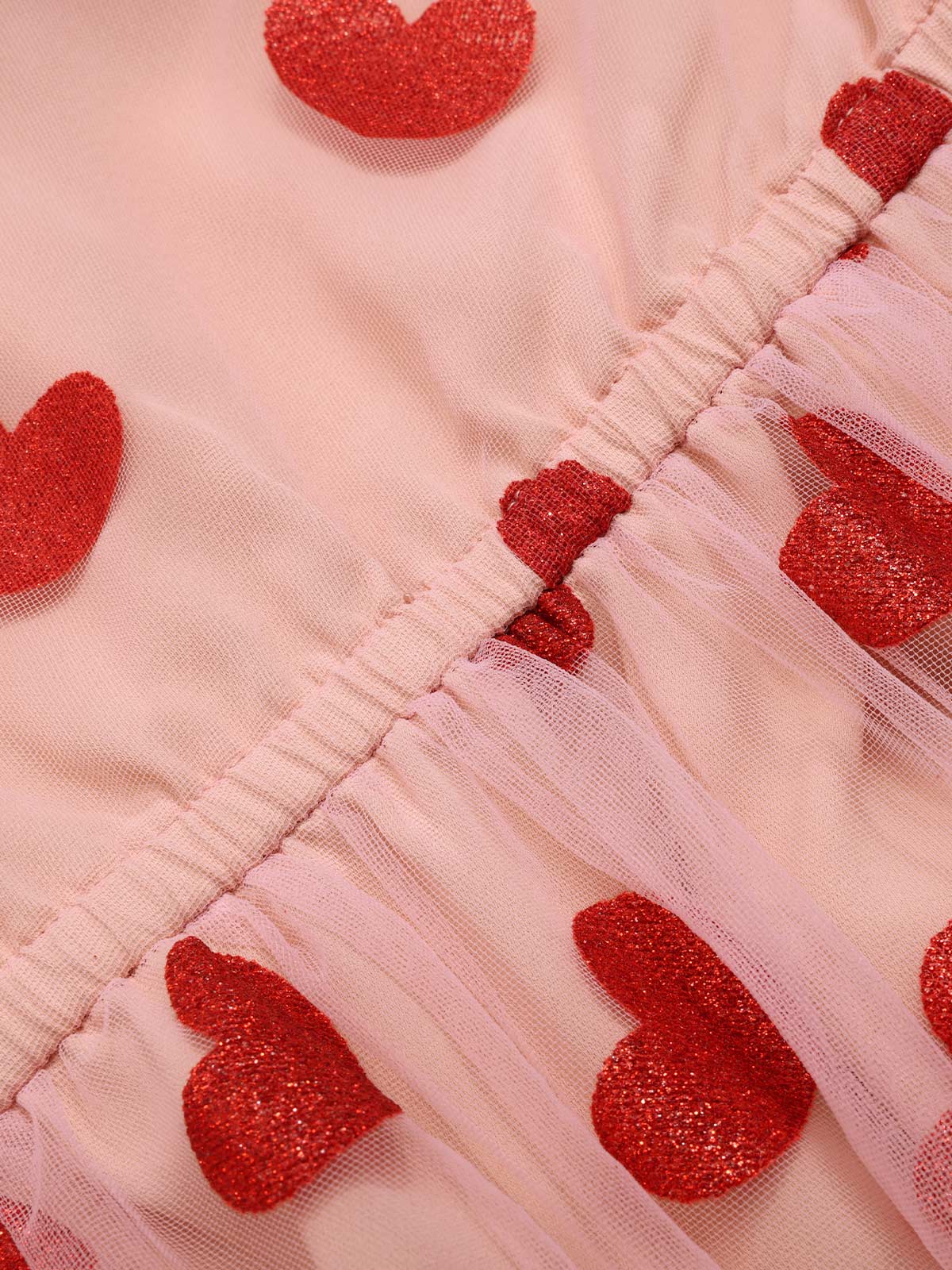 Pink 1950s Halter Heart Mesh Dress - Image 7