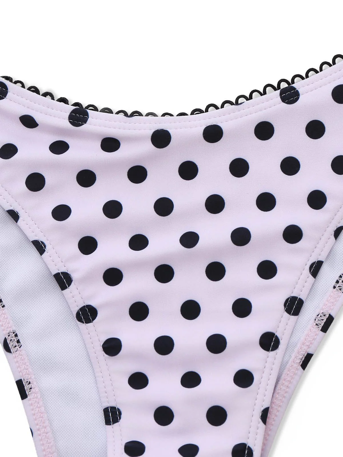 Pink 1950s Halter Polka Dot Bow Tankini Set - Image 8