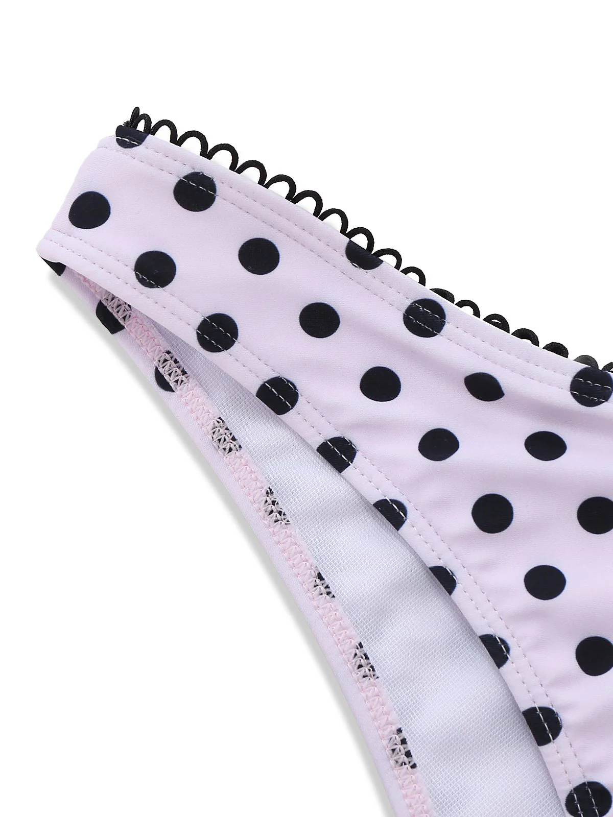 Pink 1950s Halter Polka Dot Bow Tankini Set - Image 9