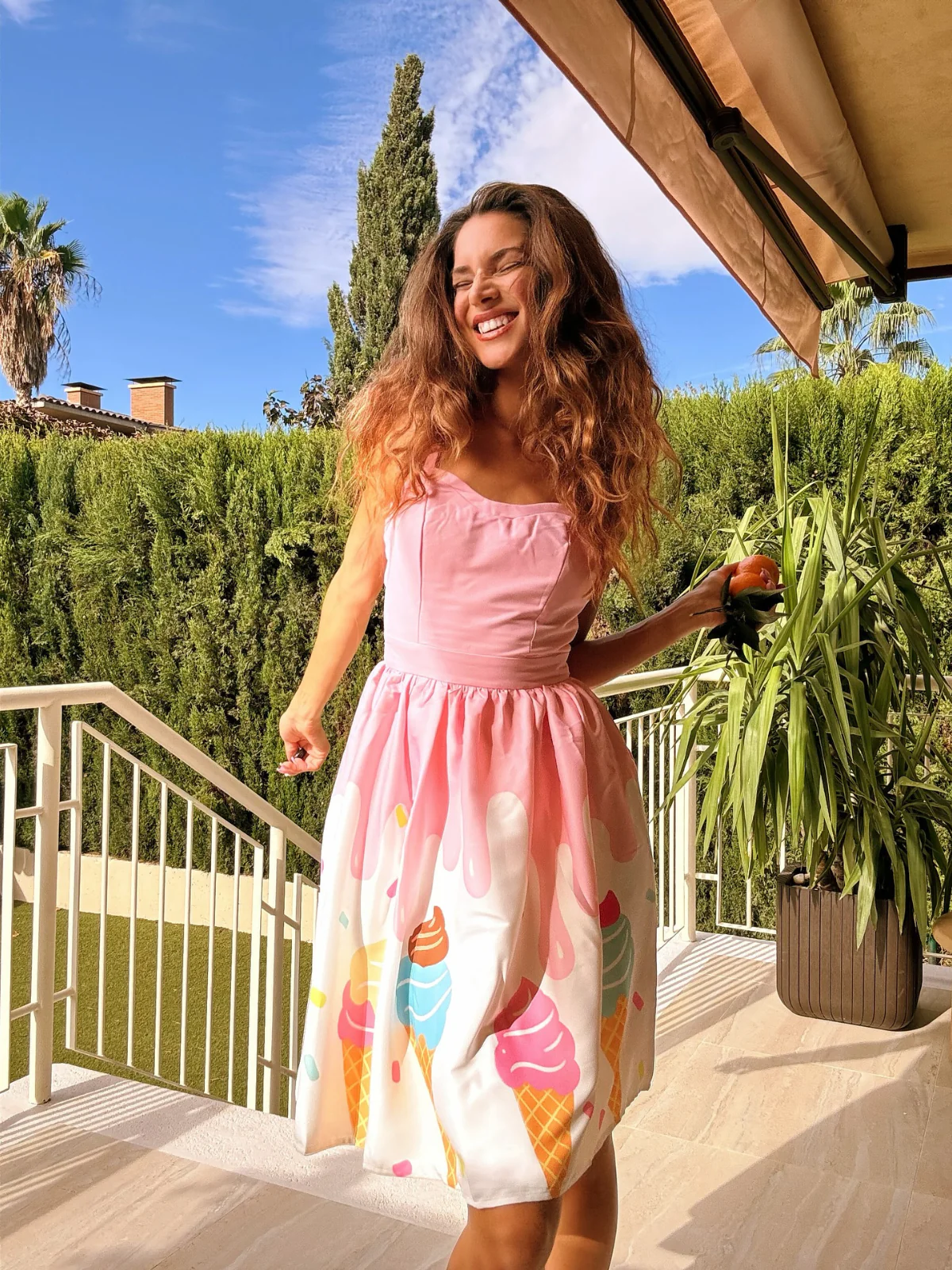 Pink 1950s Ice-Cream Sweetheart Neck Dress - Image 2