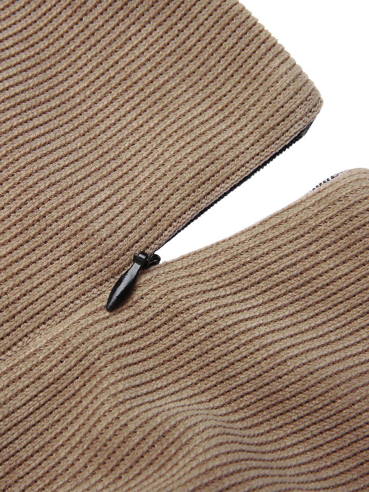 Khaki 1950s Knitted Leather Patchwork Dress - Image 6