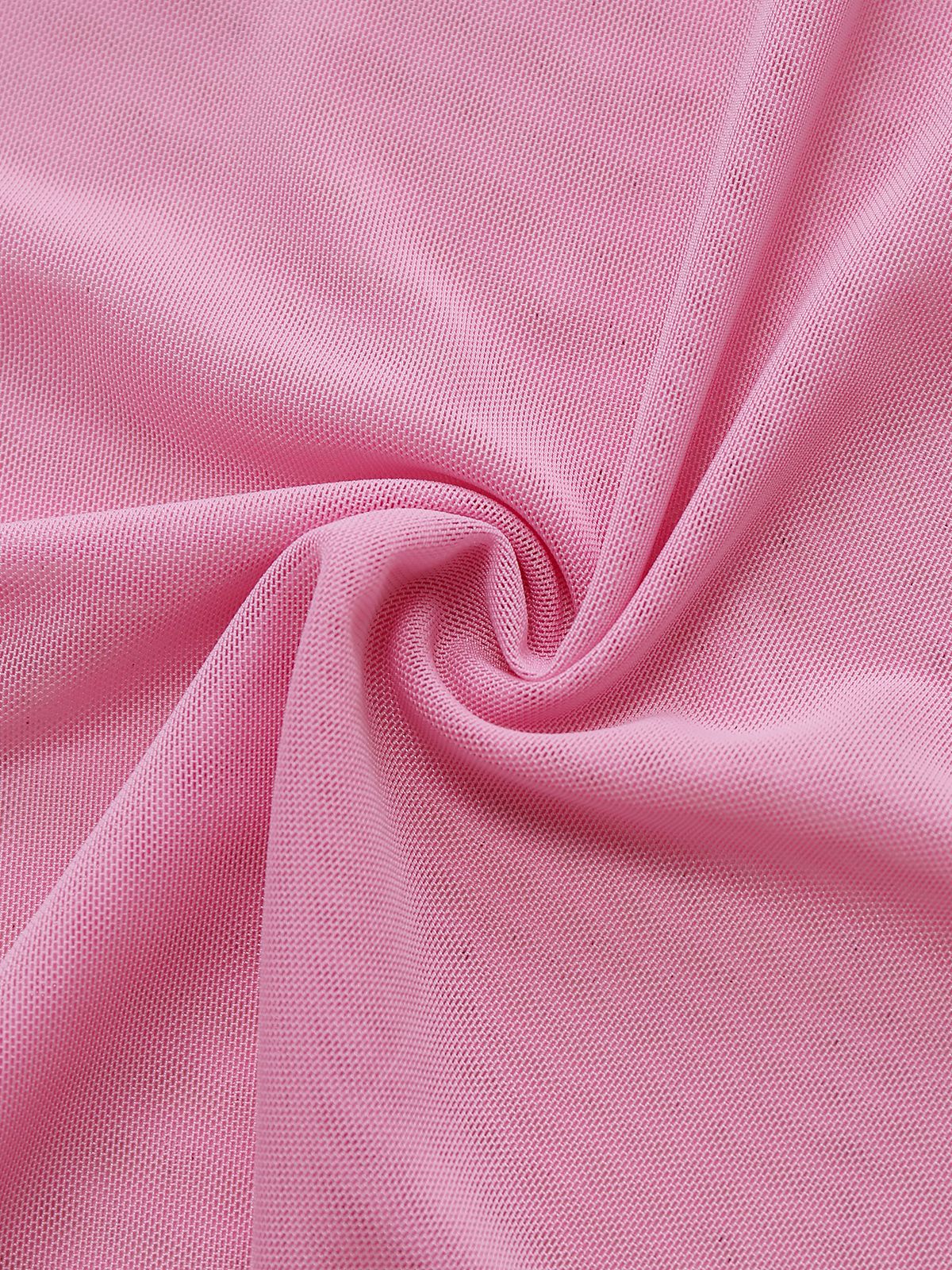 Pink 1950s Lace Spaghetti Strap Bow Nightgown - Image 5