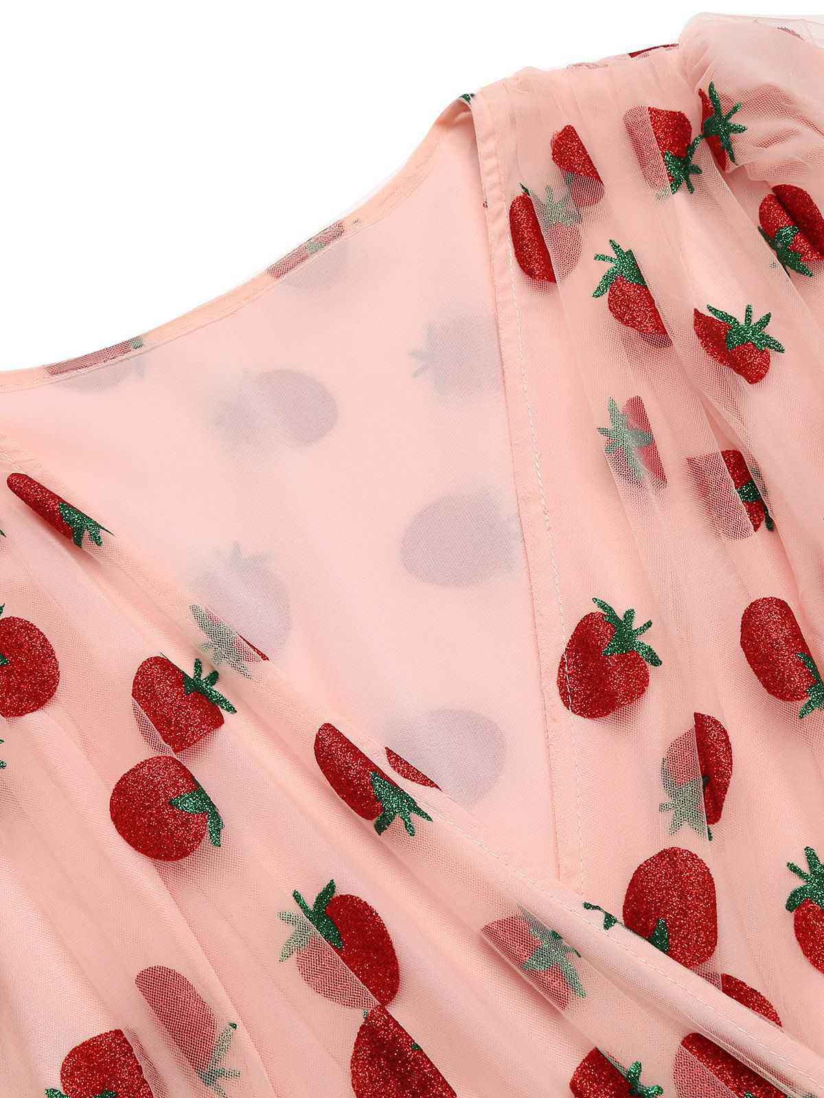 Pink 1950s Lace Strawberry Swing Dress - Image 14