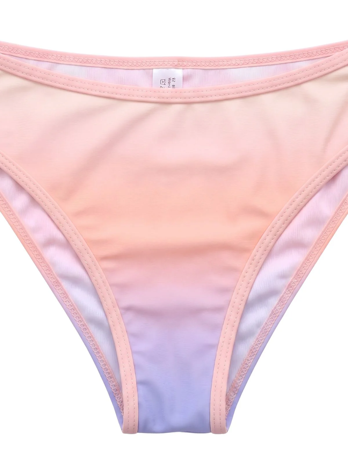 [Pre-Sale] Pink 1950s Pastel Ombre Halter Ruffle Skirted Bikini Set - Image 5