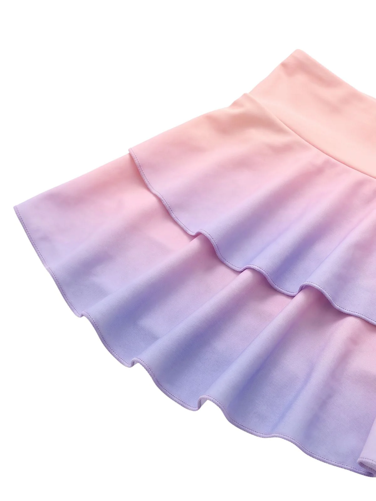 [Pre-Sale] Pink 1950s Pastel Ombre Halter Ruffle Skirted Bikini Set - Image 6