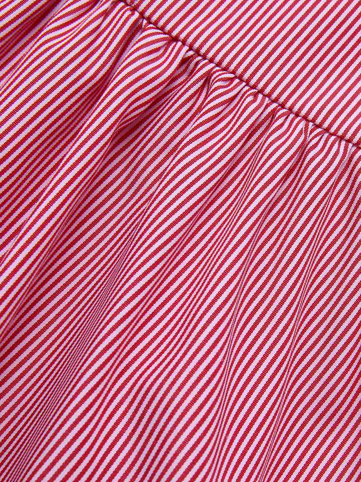 Pink 1950s Pinstripes Tie Collar Dress - Image 6