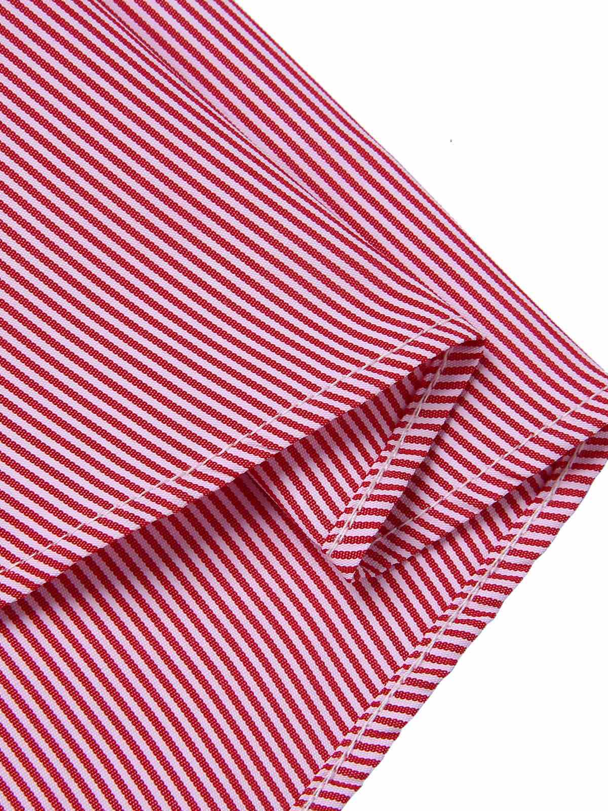 Pink 1950s Pinstripes Tie Collar Dress - Image 7