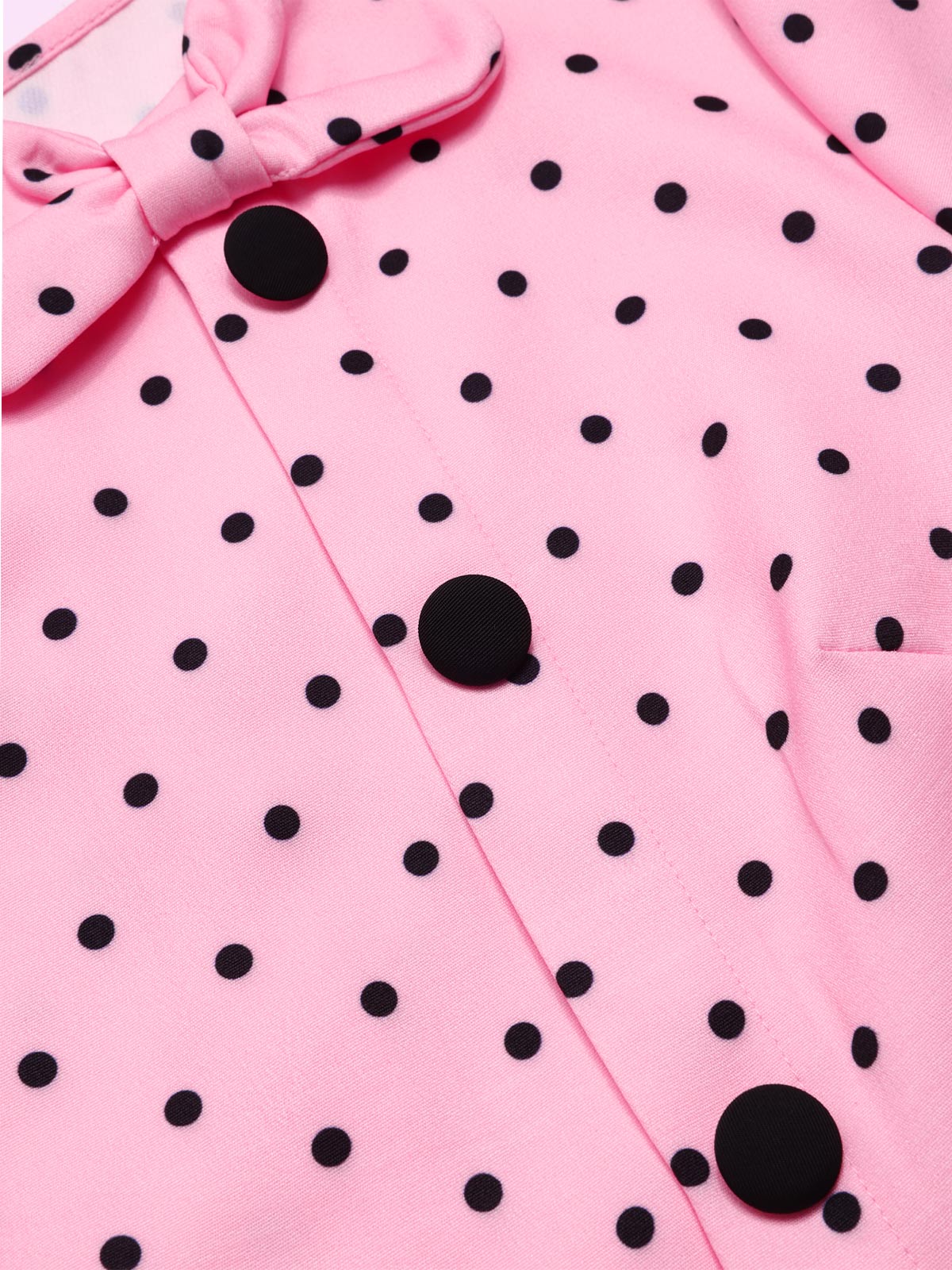 [Pre-Sale] Pink 1950s Polka Dot Bow Romper - Image 7