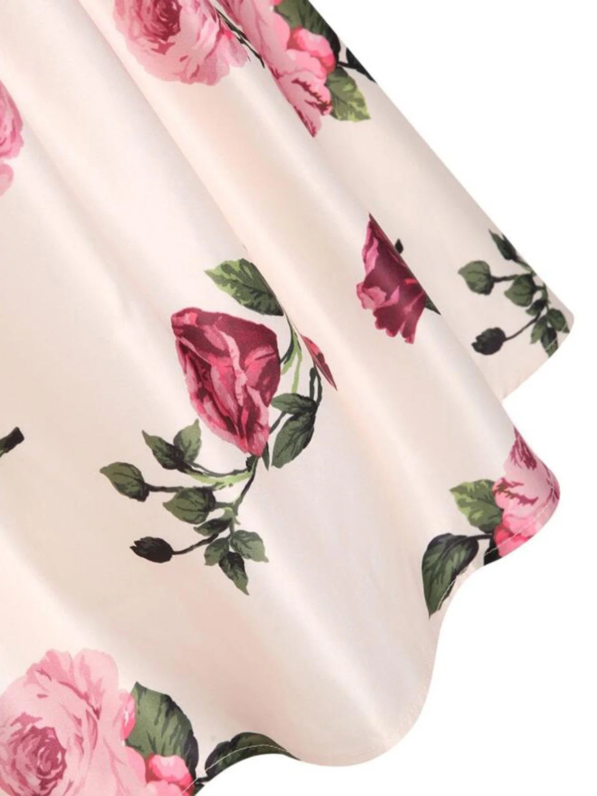 Pink 1950s Rose Floral Swing Dress - Image 9
