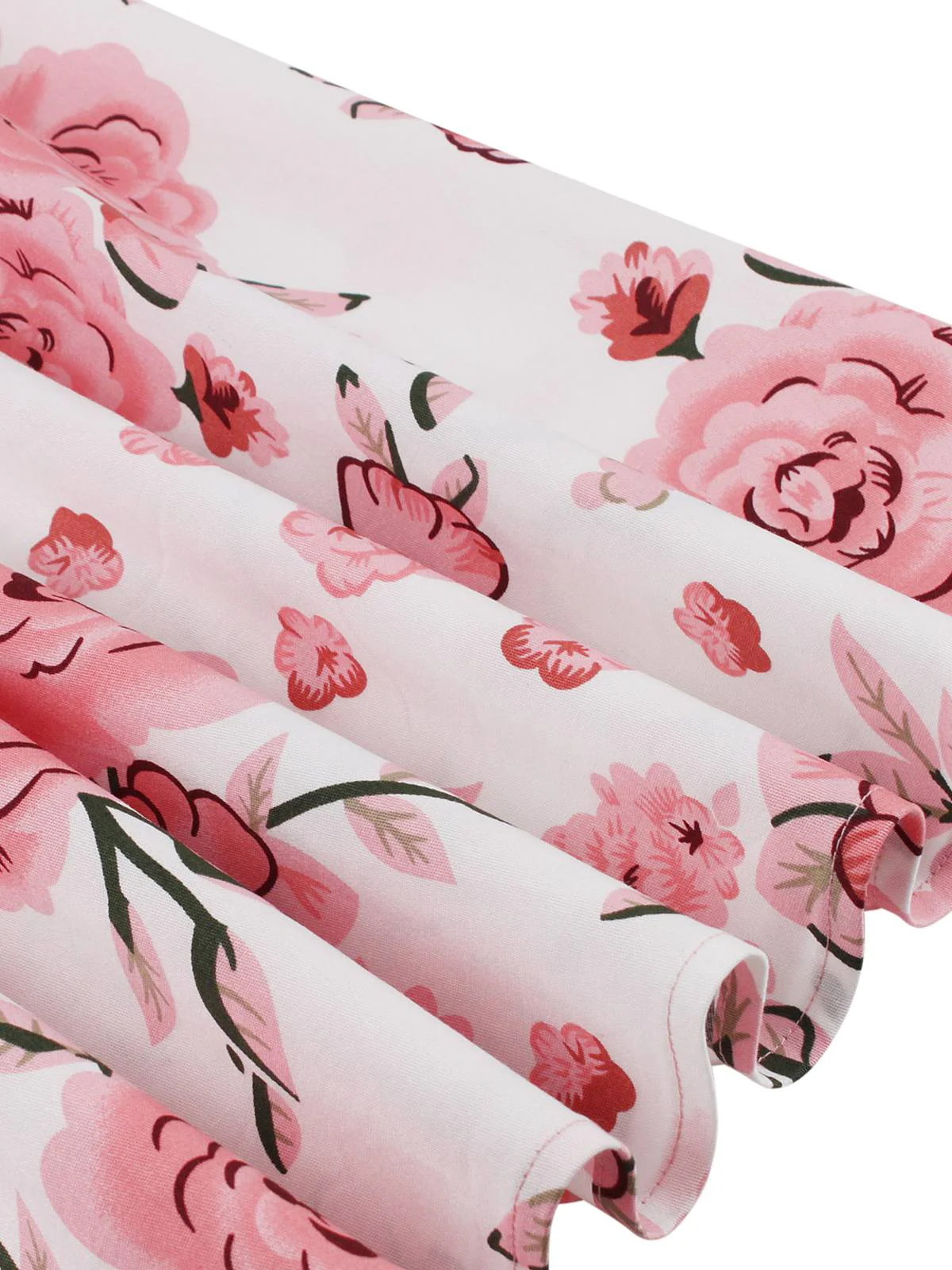 Pink 1950s Rose Patchwork Tie Collar Dress - Image 3