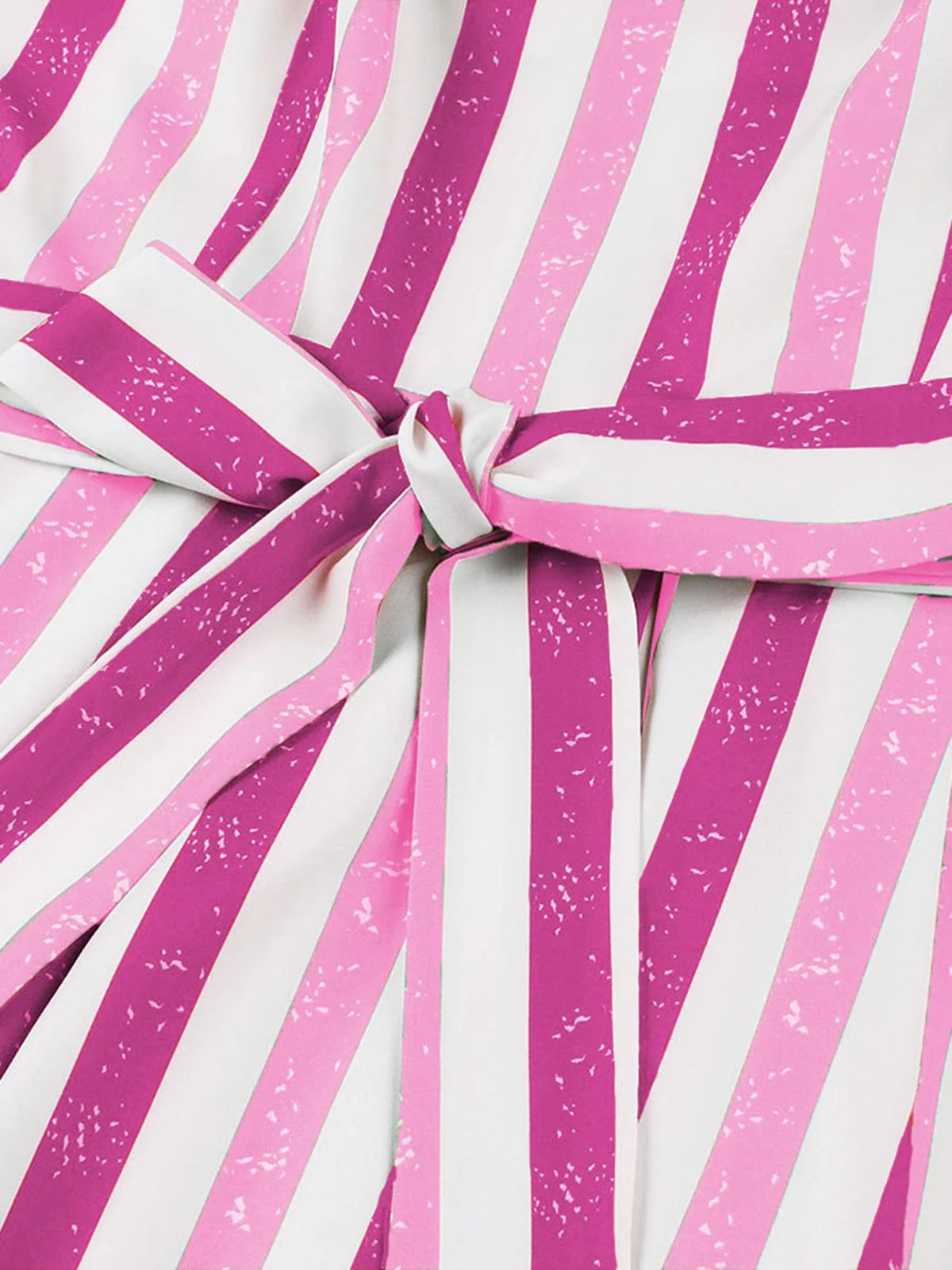 Pink 1950s Shoulder Tie Belted Stripes Dress - Image 3