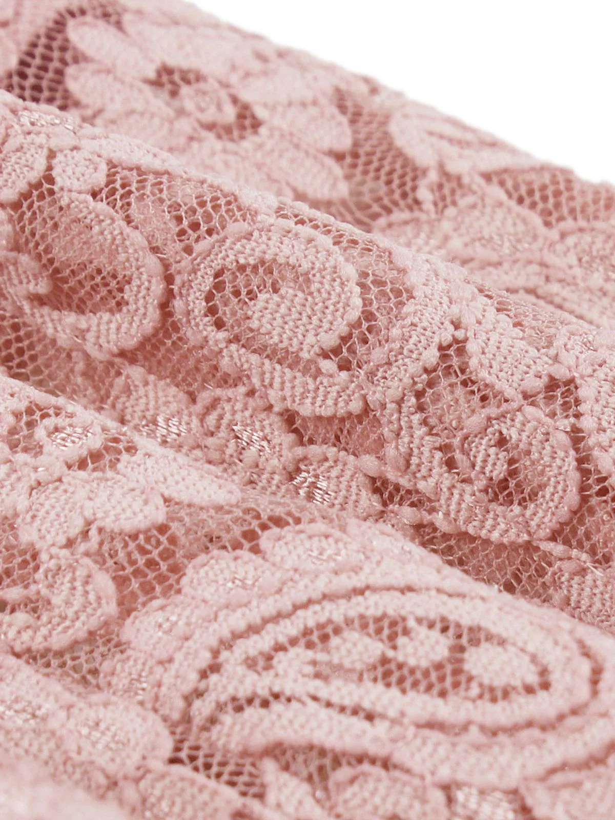 Pink 1950s Solid Lace Heart Collar Dress - Image 4