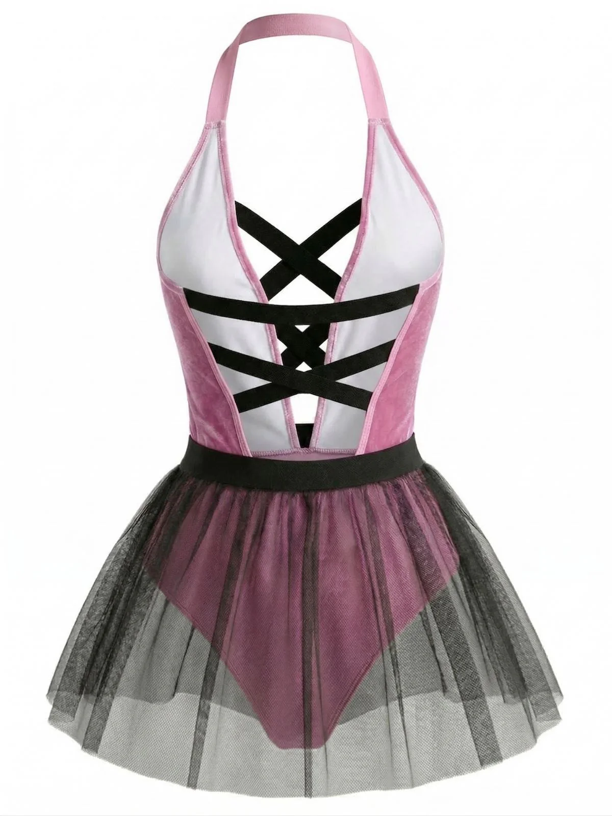 Pink 1950s Strappy Tulle Bunny Costume Set - Image 4