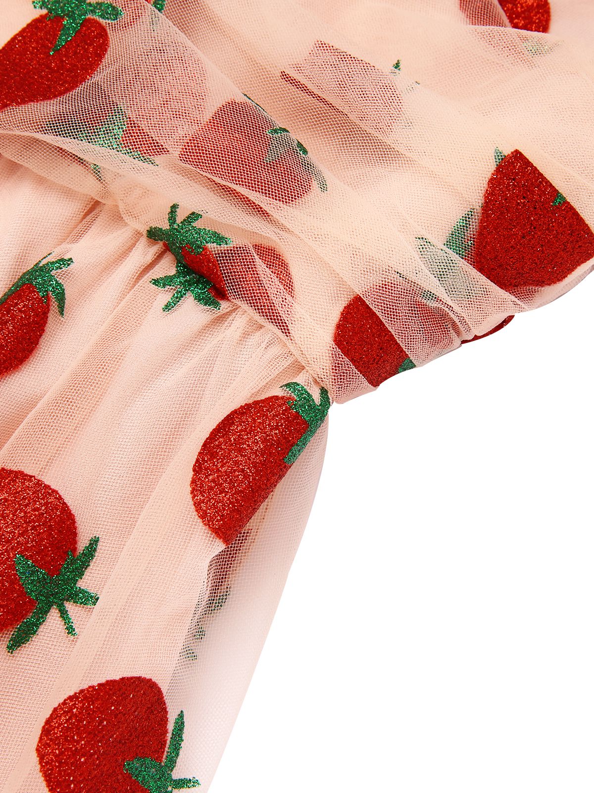 Pink 1950s Strawberry Mesh Swing Dress - Image 2
