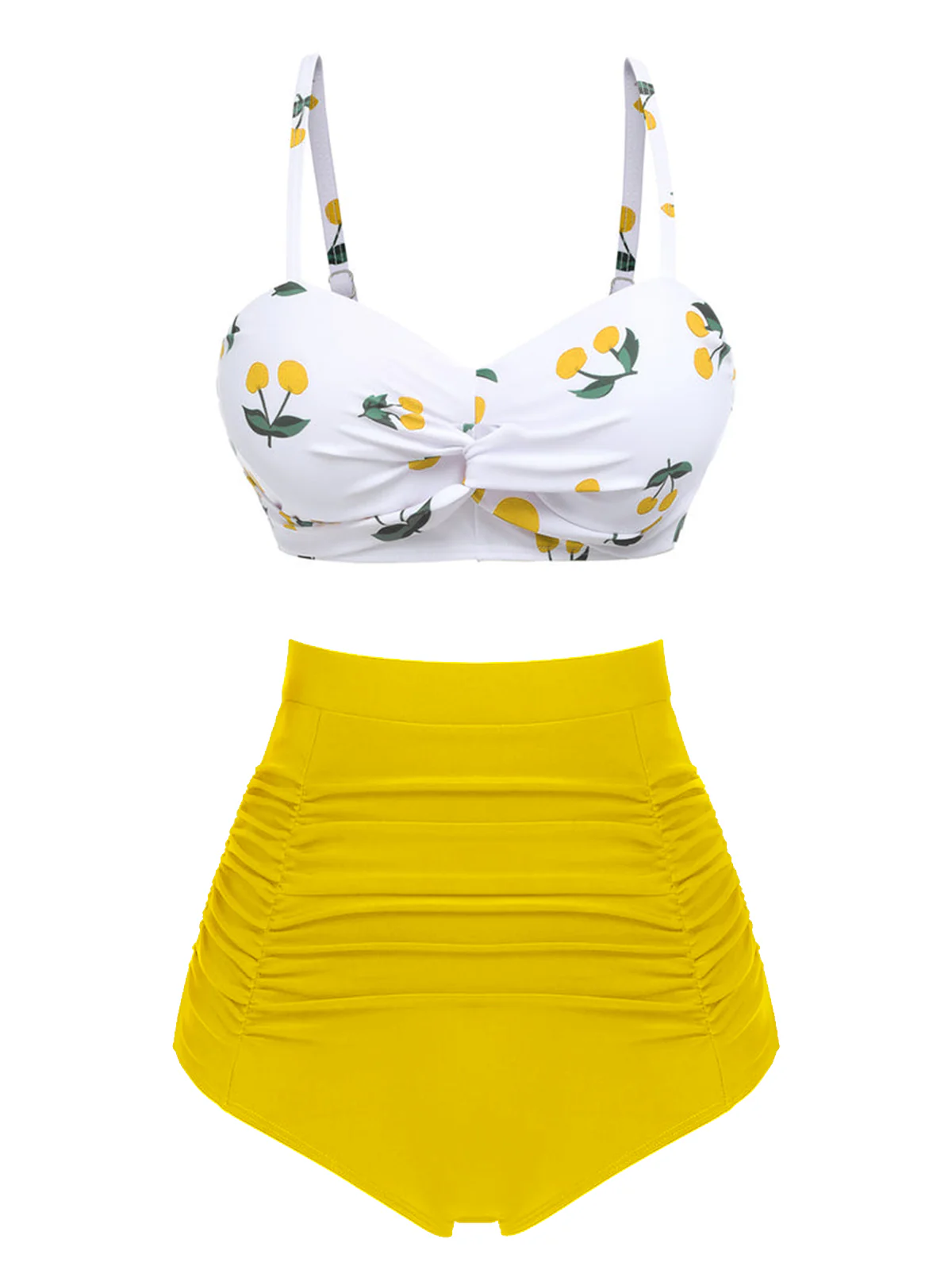 [Pre-Sale] Pink 1950s Stripe Spaghetti Strap Bikini Set - Image 9