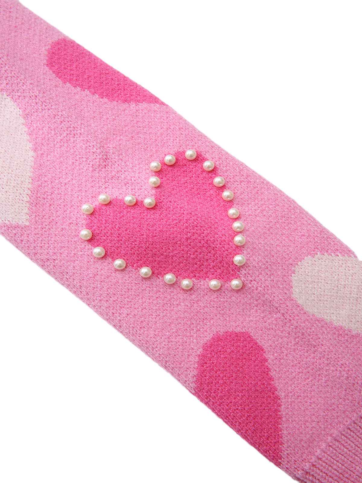 Pink 1950s Valentine's Day Heart Pearl Sweater - Image 5