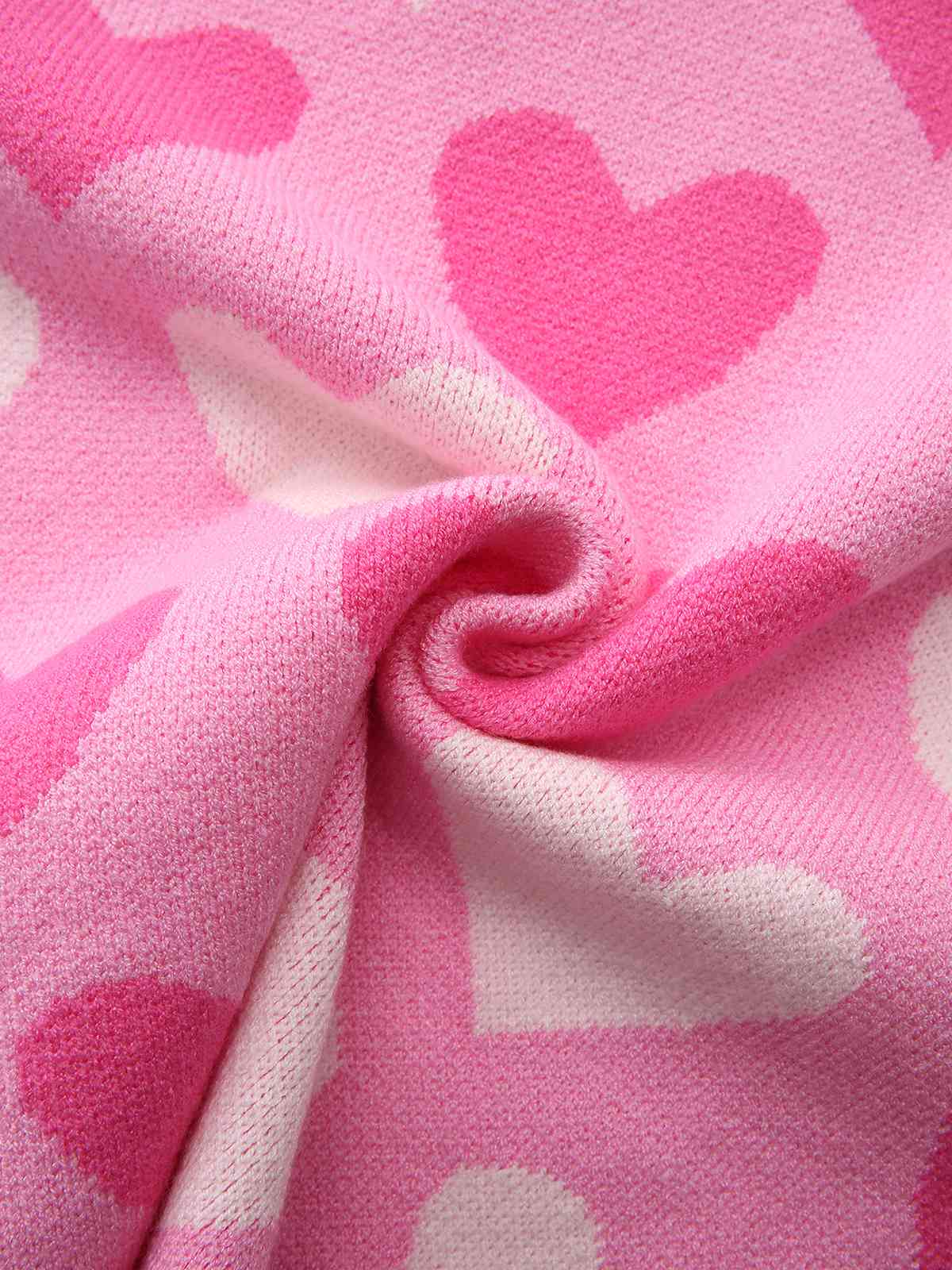 Pink 1950s Valentine's Day Heart Pearl Sweater - Image 8