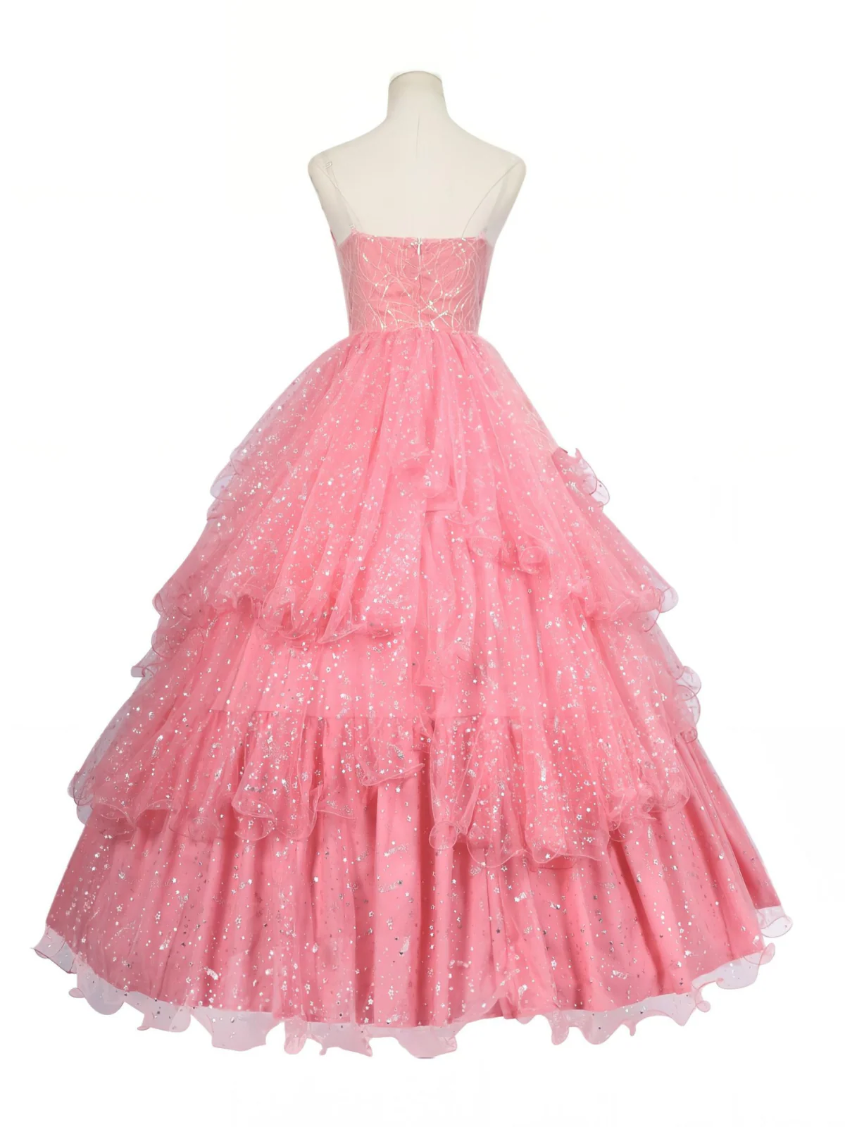 Pink 1950s Wicked Glitter Mesh Swing Dress - Image 2