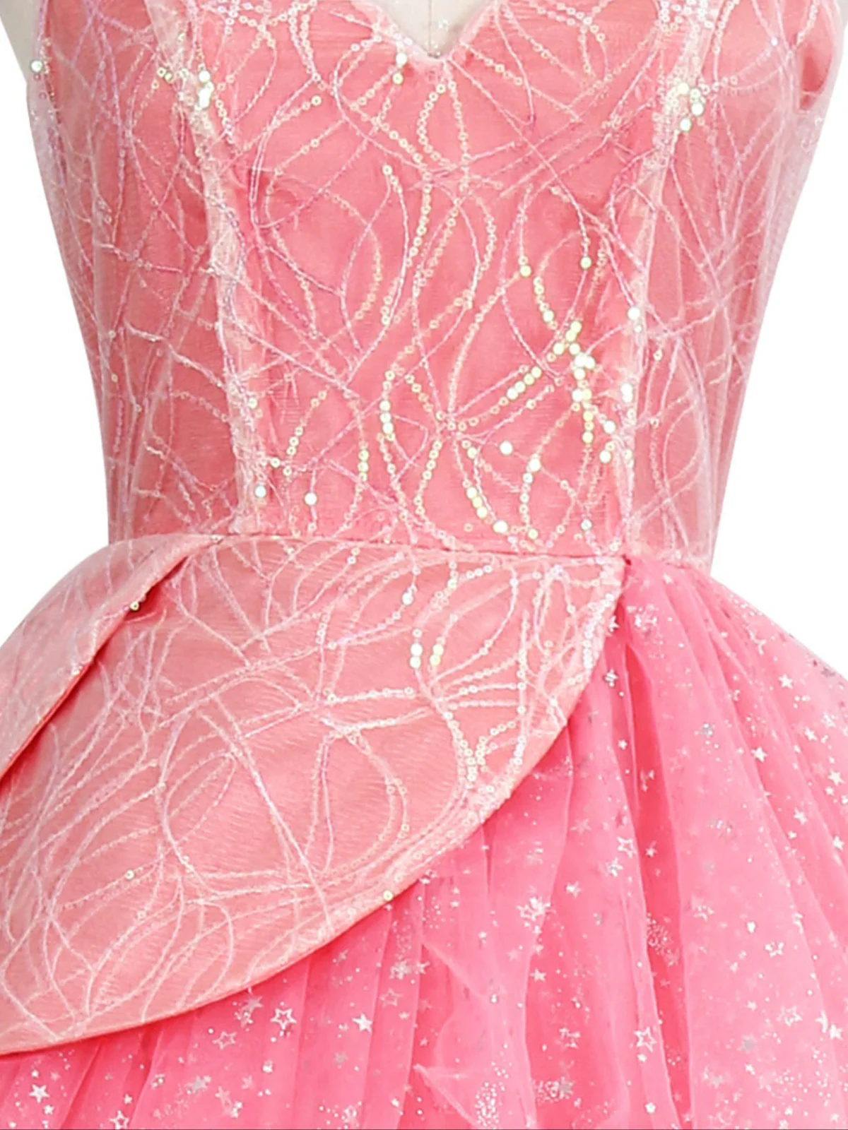 Pink 1950s Wicked Glitter Mesh Swing Dress - Image 4