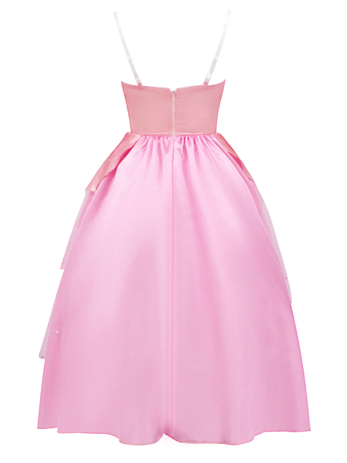 Pink 1950s Wicked Spaghetti Mesh Patchwork Dress - Image 3
